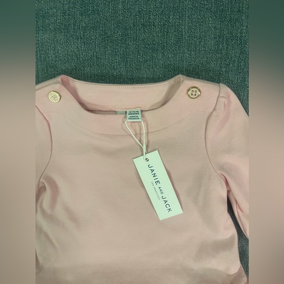 Janie and Jack outfit set light pink fur trimmed top with ponte leggings - Picture 5 of 6